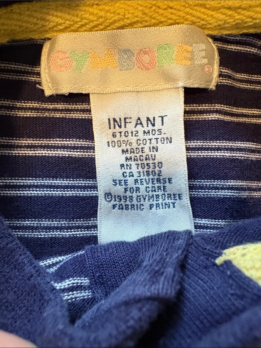 Gymboree Navy and White Striped Footie with Anchor Details